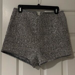 Silver sparkling shorts _M